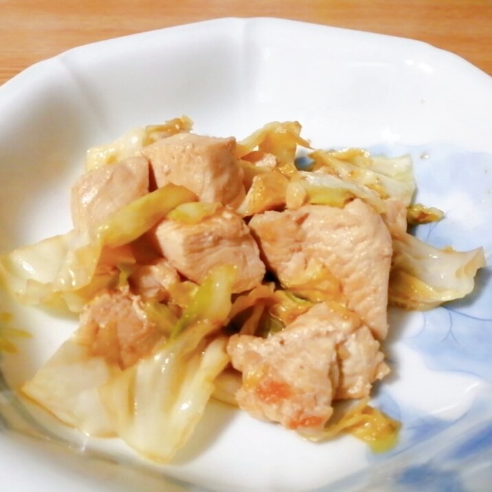 鶏むね肉とキャベツの酢醤油炒め